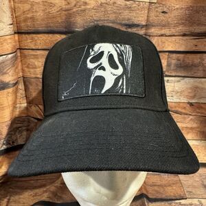 Scream Ghost Face Hat Cap Snapback  Adjustable Black Icon Of Halloween Horror